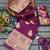 Purple soft silk blend banarasi jacuard work designer party wear saree with unstitched blouse piece