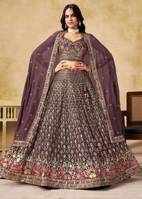 light purple designer embroidered lehenga 4