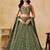 green embroidered bridal lehenga choli set