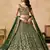 green embroidered bridal lehenga choli set