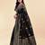 Black soft silk blend banarasi jacuard work designer party wear saree with unstitched blouse piece