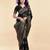Black soft silk blend banarasi jacuard work designer party wear saree with unstitched blouse piece