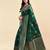 Dark green soft silk blend banarasi jacuard work designer party wear saree with unstitched blouse piece