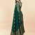 Dark green soft silk blend banarasi jacuard work designer party wear saree with unstitched blouse piece