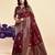 Maroon soft silk blend banarasi jacuard work designer party wear saree with unstitched blouse piece