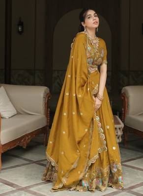 yellow designer lehenga choli set 2