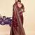 Maroon soft silk blend banarasi jacuard work designer party wear saree with unstitched blouse piece