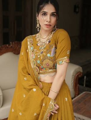 yellow designer lehenga choli set 3