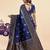 Neavy blue soft silk blend banarasi jacuard work designer party wear saree with unstitched blouse piece