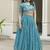 sky blue embroidered lehenga choli set