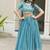 sky blue embroidered lehenga choli set