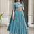sky blue embroidered lehenga choli set
