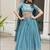 sky blue embroidered lehenga choli set