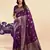 Purple soft silk blend banarasi jacuard work designer party wear saree with unstitched blouse piece