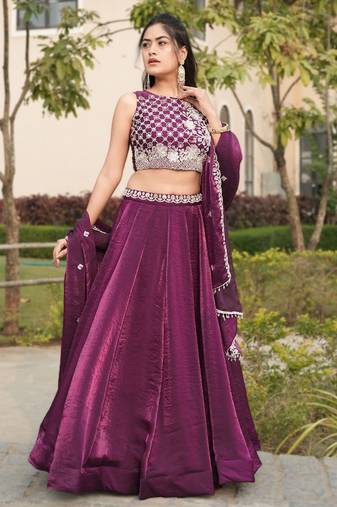 purple designer lehenga choli set