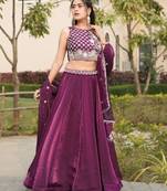 purple designer lehenga choli set