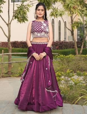 purple designer lehenga choli set 4