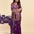 Purple soft silk blend banarasi jacuard work designer party wear saree with unstitched blouse piece