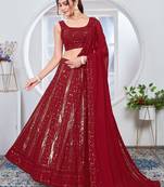 red festive lehenga choli set