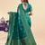 Teal green soft silk blend banarasi jacuard work designer party wear saree with unstitched blouse piece
