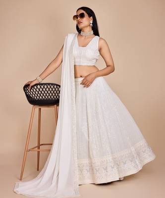 white designer lehenga choli set 2