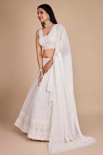 white designer lehenga choli set