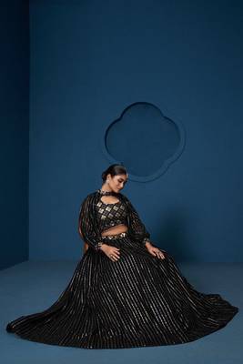 black designer party lehenga choli  2