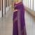 Purple soft silk blend banarasi jacuard work designer party wear saree with unstitched blouse piece