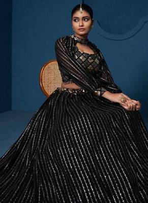 black designer party lehenga choli  4