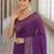 Purple soft silk blend banarasi jacuard work designer party wear saree with unstitched blouse piece
