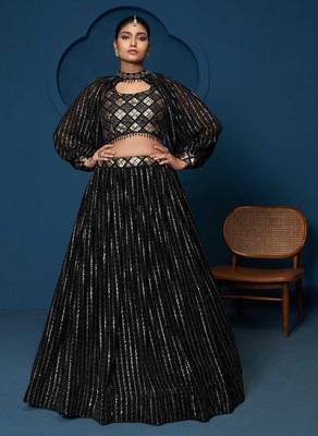 black designer party lehenga choli  1