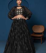 black designer party lehenga choli 
