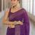 Purple soft silk blend banarasi jacuard work designer party wear saree with unstitched blouse piece