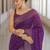 Purple soft silk blend banarasi jacuard work designer party wear saree with unstitched blouse piece