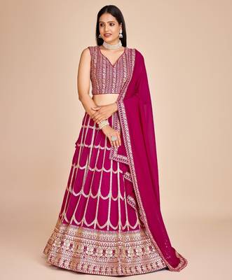 rani-pink designer lehenga choli set 1