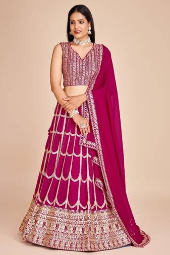rani-pink designer lehenga choli set