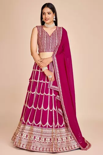 rani-pink designer lehenga choli set