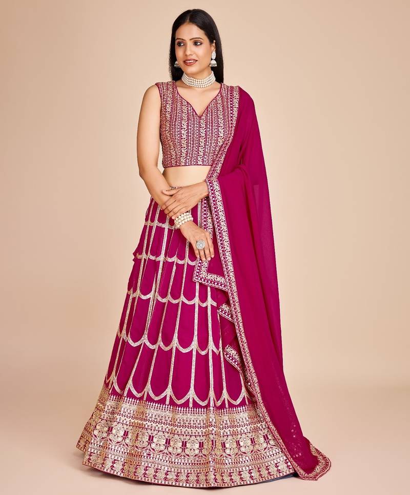 rani-pink designer lehenga choli set