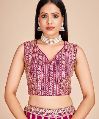 rani-pink designer lehenga choli set 2