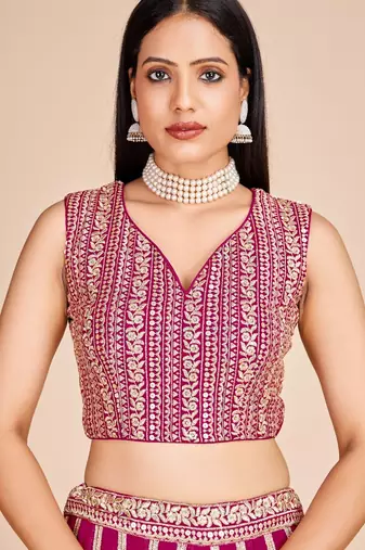 rani-pink designer lehenga choli set