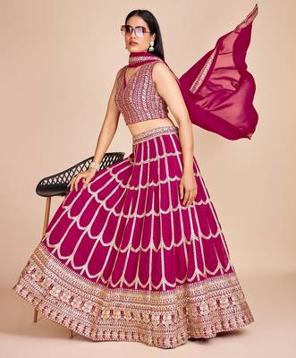 rani-pink designer lehenga choli set 3