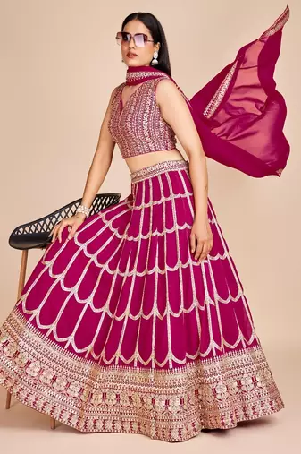 rani-pink designer lehenga choli set