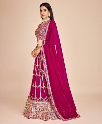 rani-pink designer lehenga choli set 4