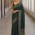 Green soft silk blend banarasi jacuard work designer party wear saree with unstitched blouse piece
