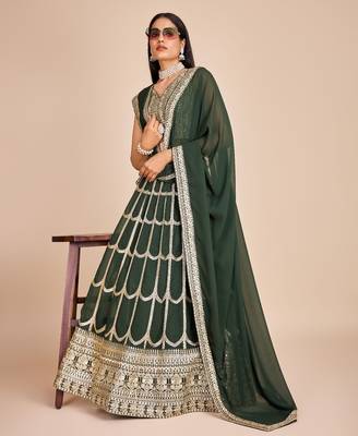 green embroidered lehenga cholis et 1