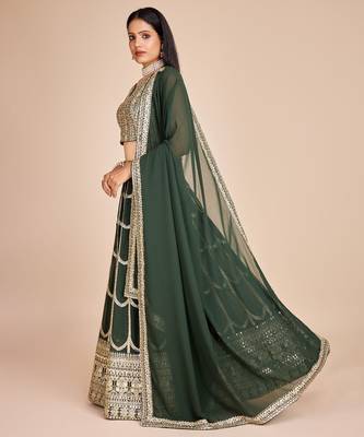 green embroidered lehenga cholis et 2