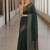 Green soft silk blend banarasi jacuard work designer party wear saree with unstitched blouse piece
