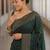 Green soft silk blend banarasi jacuard work designer party wear saree with unstitched blouse piece