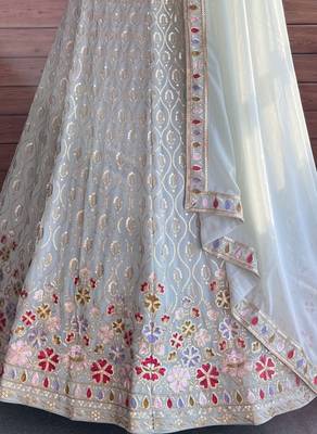 white floral festive lehenga choli set 2