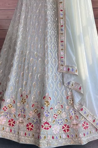 white floral festive lehenga choli set